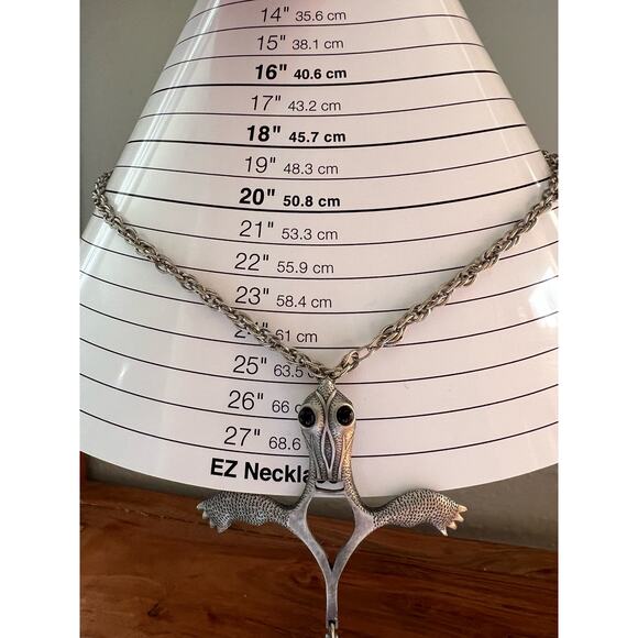 Vintage Gecko Lizard Pendant Necklace Unbranded 20 Inches - Picture 3 of 10